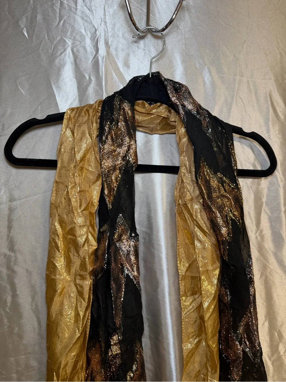 Y2K Hannah Montana Like Scarves (2) Gold And Black